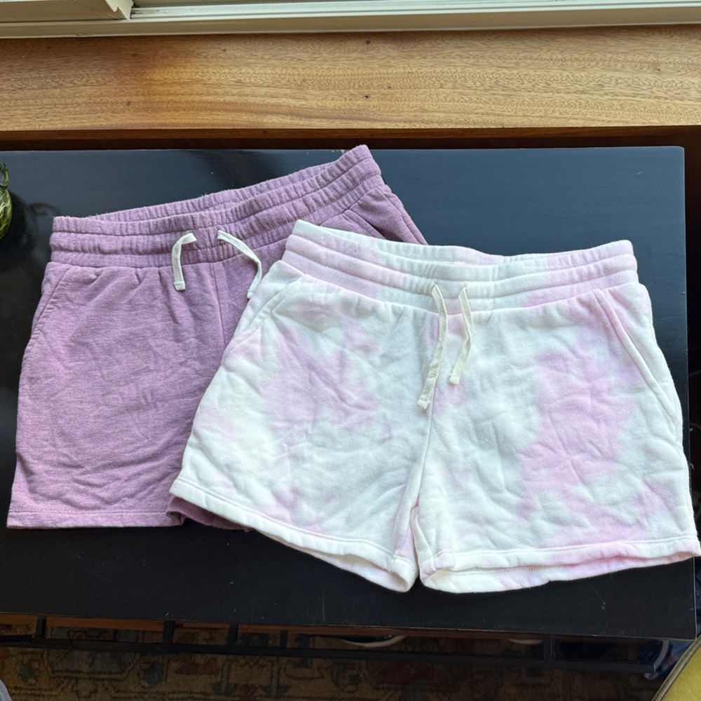 Threads 4 Thought White/Pink Tie-dye and Purple Shorts